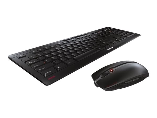 CHERRY Stream Desktop Recharge, Täysikokoinen (100 %), Langaton, Langaton RF, AZERTY, Musta, Sisältää hiiren