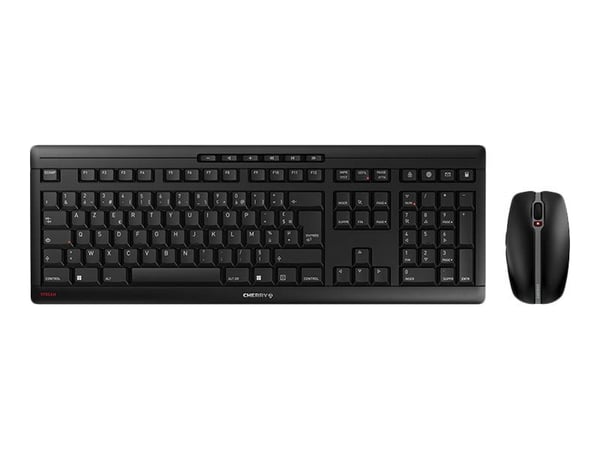 CHERRY Stream Desktop Recharge, Täysikokoinen (100 %), Langaton, Langaton RF, AZERTY, Musta, Sisältää hiiren