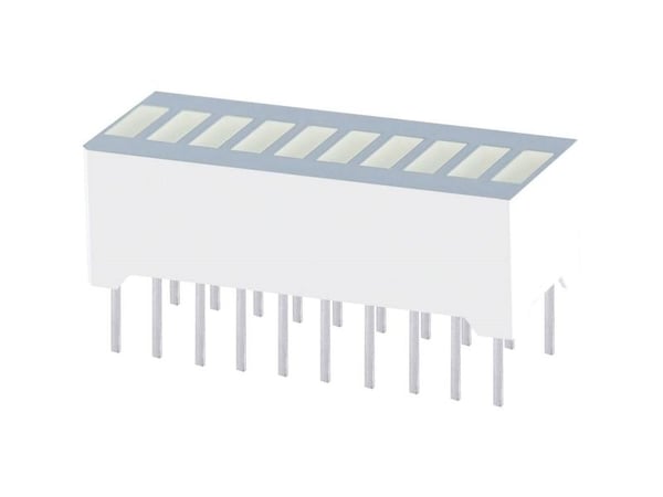 Kingbright DC-10EWA LED søylediagram 10x rød (L x B x H) 25,4 x 10,16 x 12 mm