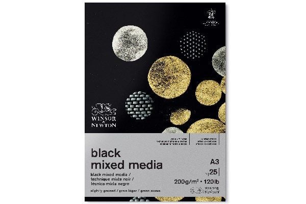 Mixed Media svart papper A3 25 sidor