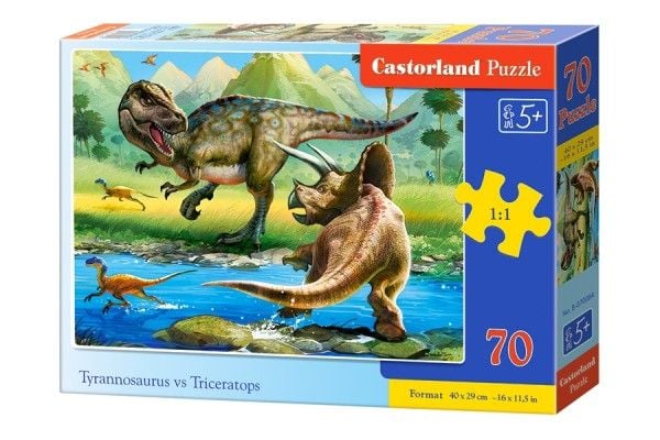 Castorland Puzzle 70 Tyrannosaurus vs Triceratops CASTOR