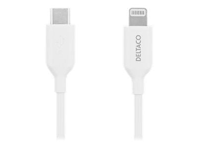 DELTACO - Lightning-kabel - USB-C hann til Lightning hann - 2 m - hvit