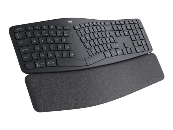 Logitech Ergo Series ERGO K860 for Business - Tastatur - full size - trådløs - 2.4 GHz, Bluetooth 5.0 LE - AZERTY - Fransk - grafitt