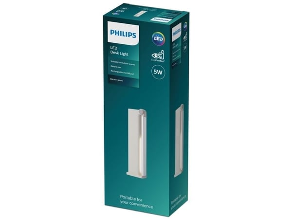 Philips Funksjonell Amber-skrivebordslampe, Hvit, Metall, Soverom, Stue, Kontor, Tidsriktig, IP20, III