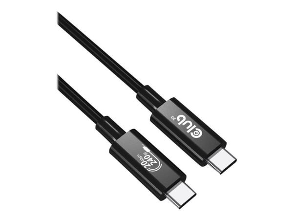 Club 3D - USB-kabel - USB-C (hane) till USB-C (hane) - USB4 Gen2x2 - 48 V - 5 A - 2 m - dubbelriktad, 4K60Hz stöd, stöd för strömleverans på upp ti...