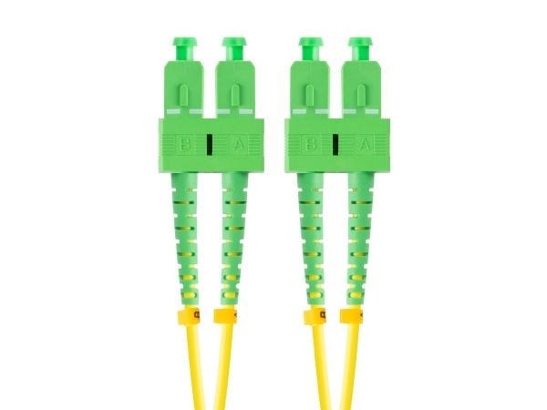 Lanberg - Koblingskabel - SC/APC (hann) til SC/APC (hann) - 5 m - 3 mm - fiberoptisk - dupleks - 9 / 125 micron - G.657.A1 - halogenfri - gul - (an...