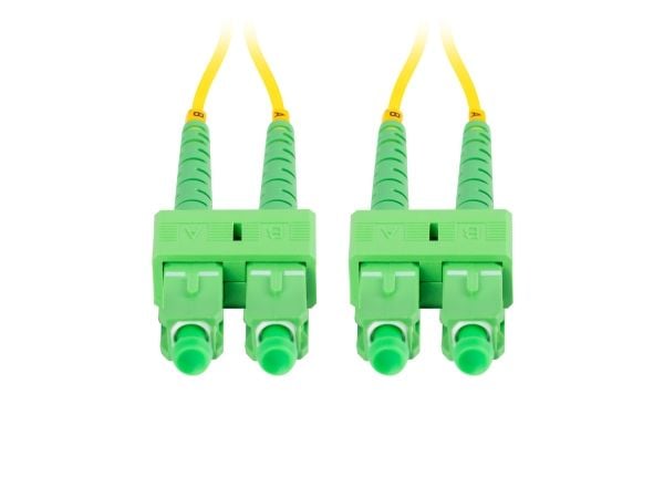 Lanberg - Koblingskabel - SC/APC (hann) til SC/APC (hann) - 5 m - 3 mm - fiberoptisk - dupleks - 9 / 125 micron - G.657.A1 - halogenfri - gul - (an...