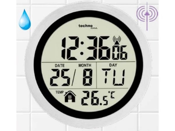 Technoline WT 3005, Vegg, Digital clock, Sirkel, Sort, Hvit, Voksne, AAA Mignon LR03