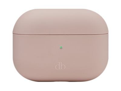 dbramante1928 Costa Rica - Eske for hodemikrotelefoner - resirkulert plast, silikon - rosa sand - for Apple AirPods with Charging Case