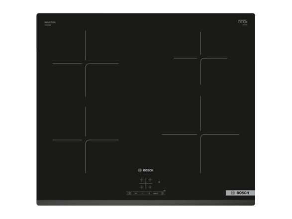 Bosch Serie | 4 PUE63KBB6E - Induksjonskomfyrtopp - 4 plater - Nisje - bredde: 56 cm - dybde: 49 cm - uten ramme, - med avfaset front - svart