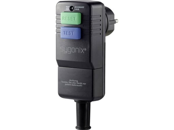 Sygonix SY-3779070 vinkelkontakt med jord/PRCD 230 V plast svart IP54