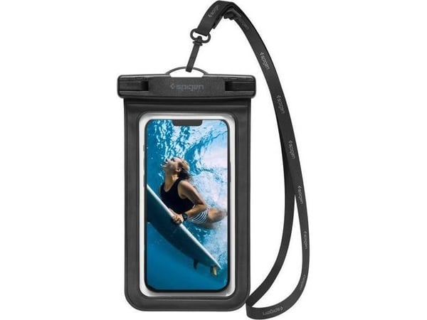 Spigen A601, Vannsportsaktiviteter, Smarttelefon, Svart, Gjennomsiktig, Polykarbonat, Klikkspenne, IPX8