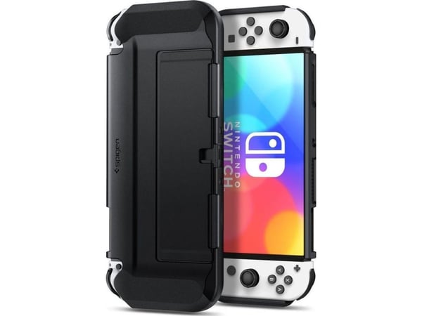 Spigen Thin Fit, Etui, Nintendo, Sort, Polykarbonat (PC), Nintendo Switch OLED, Ripebestandig