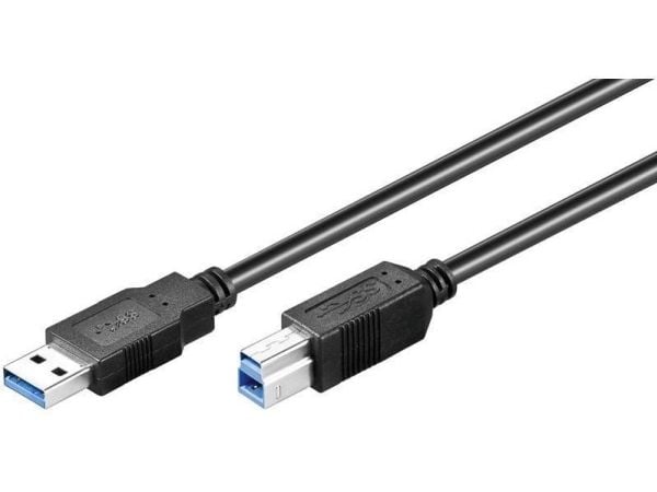 Goobay 93654, 3 m, USB A, USB B, USB 3.2 Gen 1 (3.1 Gen 1), 5 Gbit/sek., Sort