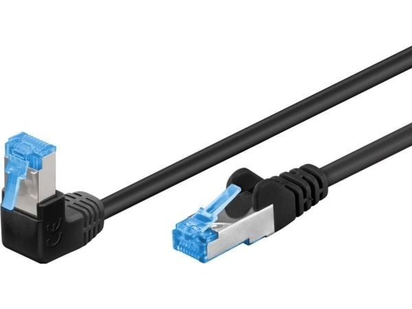 Goobay 51557, 1 m, Cat6a, S/FTP (S-STP), RJ-45, RJ-45, Sort, Blå