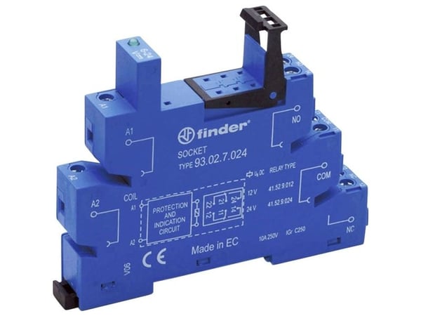 Finder 93 250V ac Relay Socket, for use with 41 Series