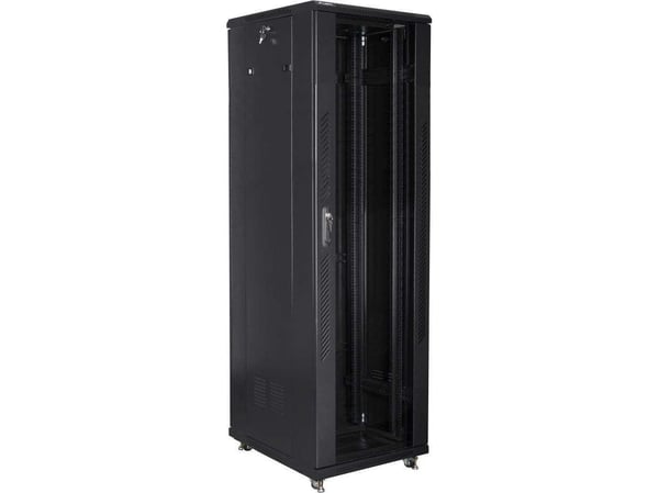 LANBERG FF01-8842-12B-kpl fristående rack 19", demonterat, platt paket, 42U, 800 x 800 mm