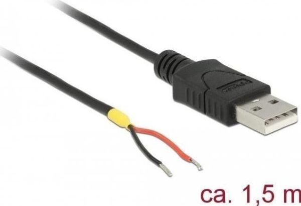Delock - USB-kabel - USB (hann) til uisolert tråd - 1.5 m - svart