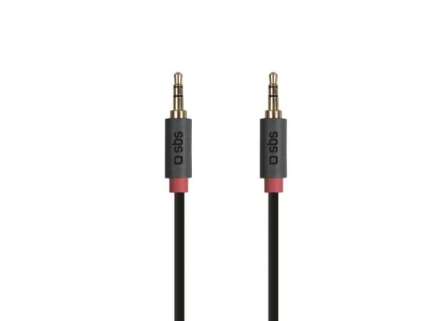 SBS TECABLE35KR, 3.5mm, Hankjønn, 3.5mm, Hankjønn, 1,5 m, Sort