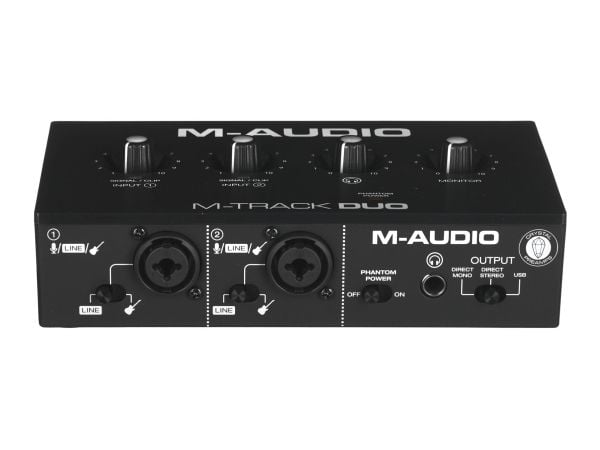 M-AUDIO M-Track Duo USB-lydgrensesnitt Crystal forforsterker 16 bit 48 kHz Svart