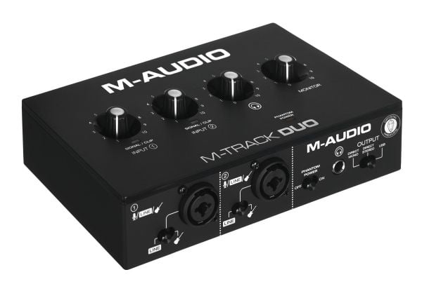 M-AUDIO M-Track Duo USB-lydgrensesnitt Crystal forforsterker 16 bit 48 kHz Svart