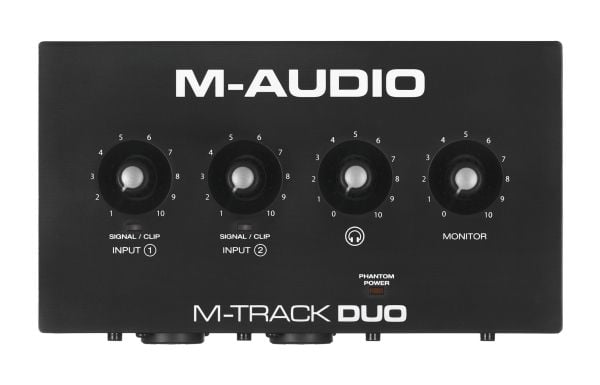 M-AUDIO M-Track Duo USB-lydgrensesnitt Crystal forforsterker 16 bit 48 kHz Svart