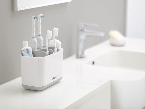 Joseph Joseph 70510, Frittstående tannbørsteholder, Grå, Sink, Bord, Vindu, 171 mm, 86 mm, 128 mm