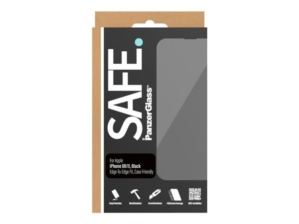 SAFE. by PanzerGlass™ | Case-Friendly - Skærmbeskytter for mobiltelefon - Edge-to-Edge passform - rammefarve sort | Apple iPhone 11/XR