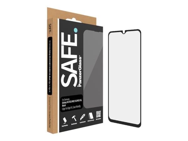 SAFE. by PanzerGlass™ | Case-Friendly - Skærmbeskytter for mobiltelefon - Edge-to-Edge passform - rammefarve sort | Samsung Galaxy A13/A23/M23 5G/M...
