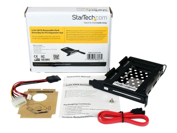 Startech 2.5in SATA Removable Hard Drive Bay for PC Expansion Slot - Storage bay adapter - black - S25SLOTR - Uttagbar harddiskramme - svart