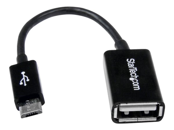 StarTech 5in Micro USB to USB OTG Host Adapter - Micro USB Male to USB A Female On-The-GO Host Cable Adapter (UUSBOTG) - USB-adapter - USB (hunn) t...