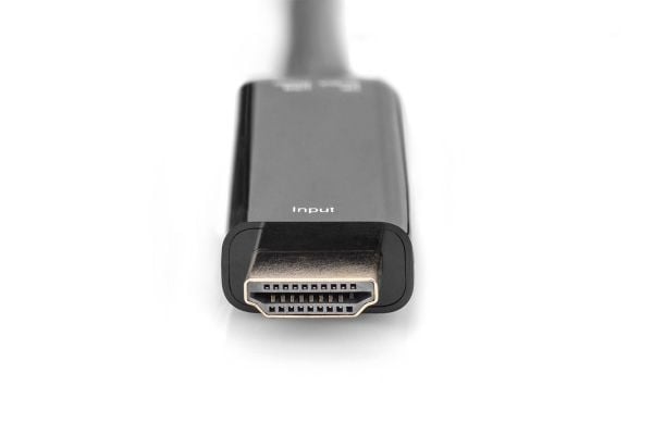 DIGITUS - Adapterkabel - HDMI hann til USB, DisplayPort - 20 cm - dobbeltisolert - svart - 2K-støtte, 4 K 30 Hz (3840 x 2160) støtte, 1920 x 1080 a...