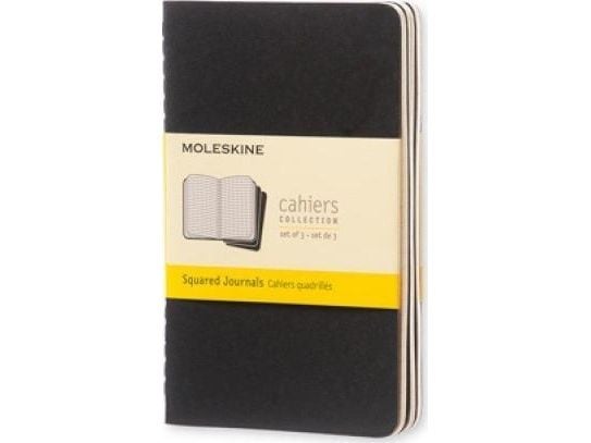 Moleskine Cahier, Monokromatisk, Sort, 64 ark, 70 g/m², Rute papir, Universell