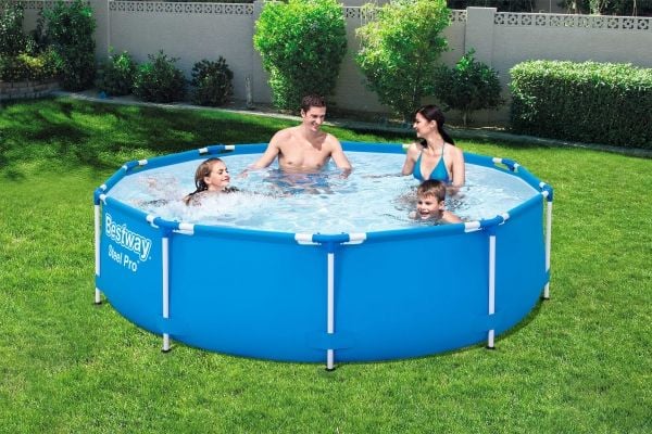 Bestway basseng med stativ 305 x 76 cm sett med pumpe 56679 BLÅ