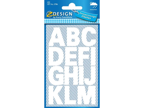 Z-Design 3786 bokstavetiketter, lite format, 30 etiketter, hvit