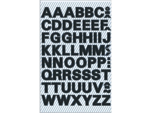 Z-Design 3780 etiketter med bokstaver, lite format, 104 etiketter, sort (Avery 3780 selvklebende, værbestandige)
