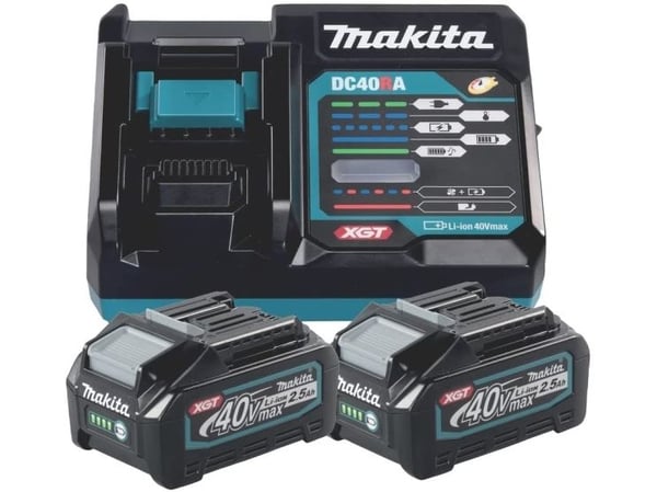 Makita 40 V XGT batteri- og laderpakke 2x2,5 Ah 191J81-6, MAKPAC