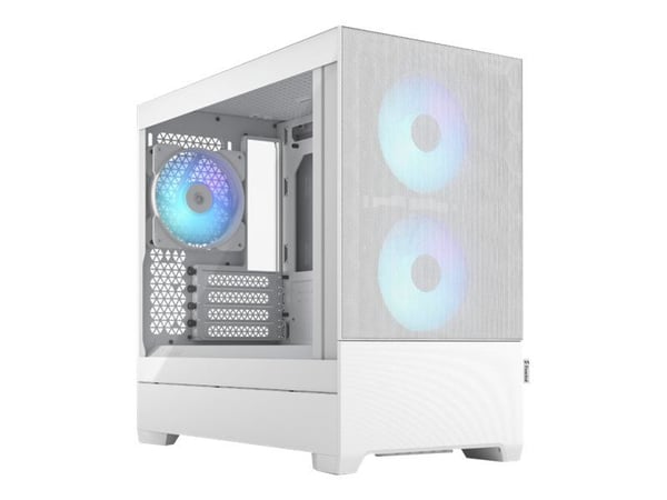 Fractal Design Pop Mini Air RGB - Tower - micro ATX - genomskinlig sidopanel (härdat glas) - ingen strömförsörjning (ATX) - vit TG genomskinlig ton...