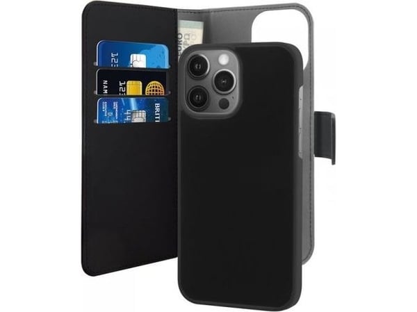 PURO 2 in1 - Lommebok for mobiltelefon - polykarbonat, økolær, termoplast-polyuretan (TPU) - svart - for Apple iPhone 13 Pro Max