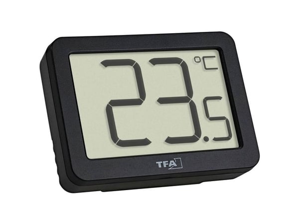TFA-Dostmann 30.1065.01, Elektronisk miljøtermometer, Innendørs, °C, -10 - 60 °C, Digitalt, Svart