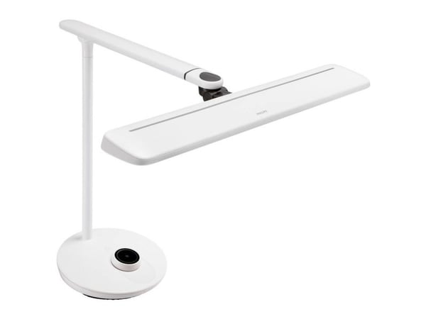 Philips Funksjonell VDT Mate-skrivebordslampe, Hvit, Metall, Soverom, Stue, Kontor, Tidsriktig, IP20, II