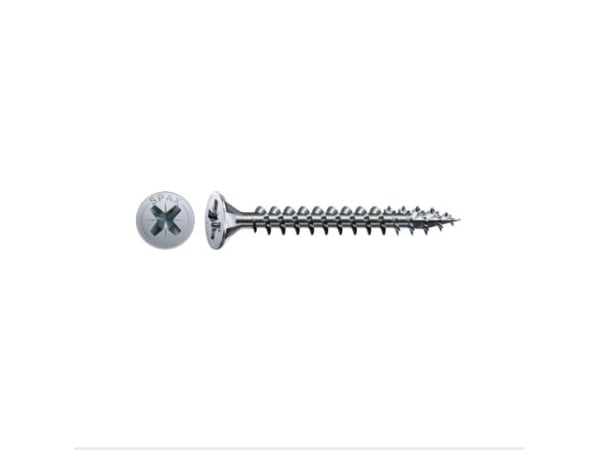 SPAX 1081010400255, Skru, Metall, Tre, Flat, Delgjenge, Grå