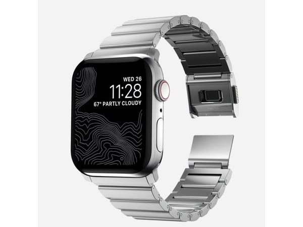 Nomad NM1A4HSXS0, Band, Sportsklokke, Sølv, Apple, Apple Watch Series 7, 6, SE, and all previous versions of Apple Watch, Rustfritt stål