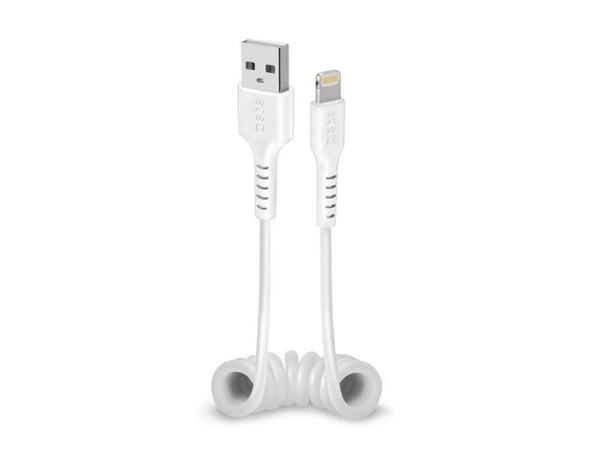 SBS TECABLEUSBIP589SW, Lightning, USB A, Hankjønn, Hankjønn, Hvit, Rett