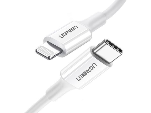 Ugreen kabel MFi USB Type C - Lightning 20W 3A kabel 0,25 m hvit (US171)