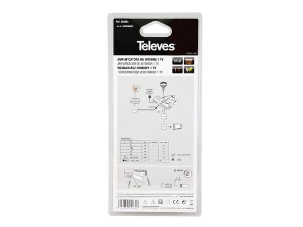 Televes 553504, F, AC, 2,4 W, 220 - 230 V, 50 - 60 Hz, -5 - 45 °C