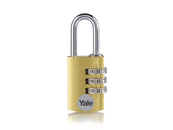 Yale YE3CB/38/131/1/GO, Perinteinen riippulukko, Yhdistelmälukko, Kulta, Alumiini, Terästä, U-muotoinen