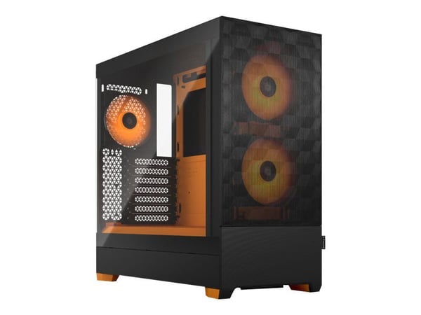 Fractal Design Pop Air RGB - Tower - ATX - genomskinlig sidopanel (härdat glas) - ingen strömförsörjning (ATX) - orange, klar, tonad - USB/ljud - f...