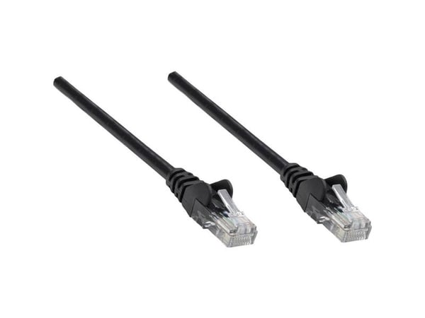 Intellinet - Patch-kabel - RJ-45 (M) til RJ-45 (M) - 30 cm - UTP - CAT 5e - Støpt, uten krok - Svart (pakke med 10)