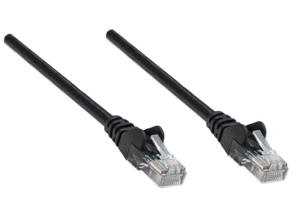 Intellinet - Patch-kabel - RJ-45 (M) til RJ-45 (M) - 30 cm - UTP - CAT 5e - Støpt, uten krok - Svart (pakke med 10)